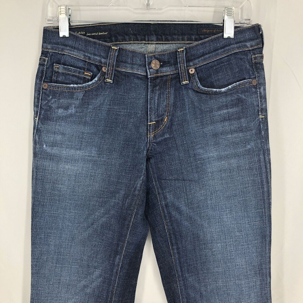Citizens of Humanity Kelly #001 Low Waist Boot Cut Denim Blue Jeans 27 30x31 USA